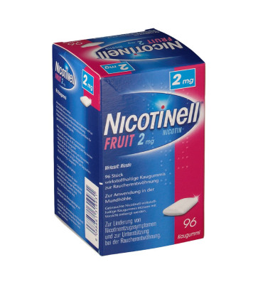 Nicotinell Fruit 2 mg wirkstoffhaltige Kaugummis zur Raucherentwöhnung
